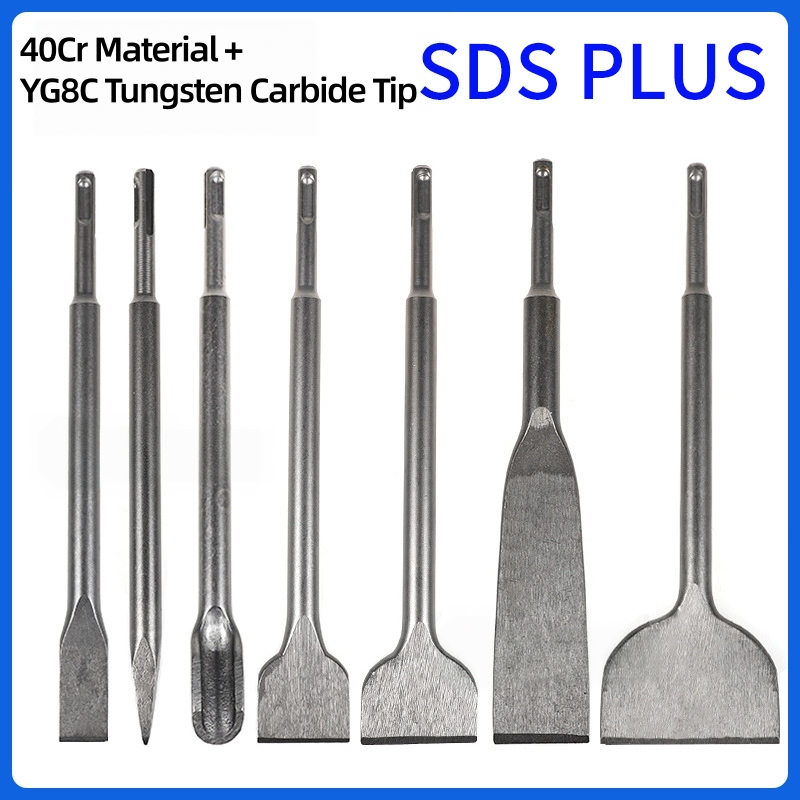 Rotary Hammer Chisel Bit Flat - SDS Plus Chisel Set 250mm Cranked