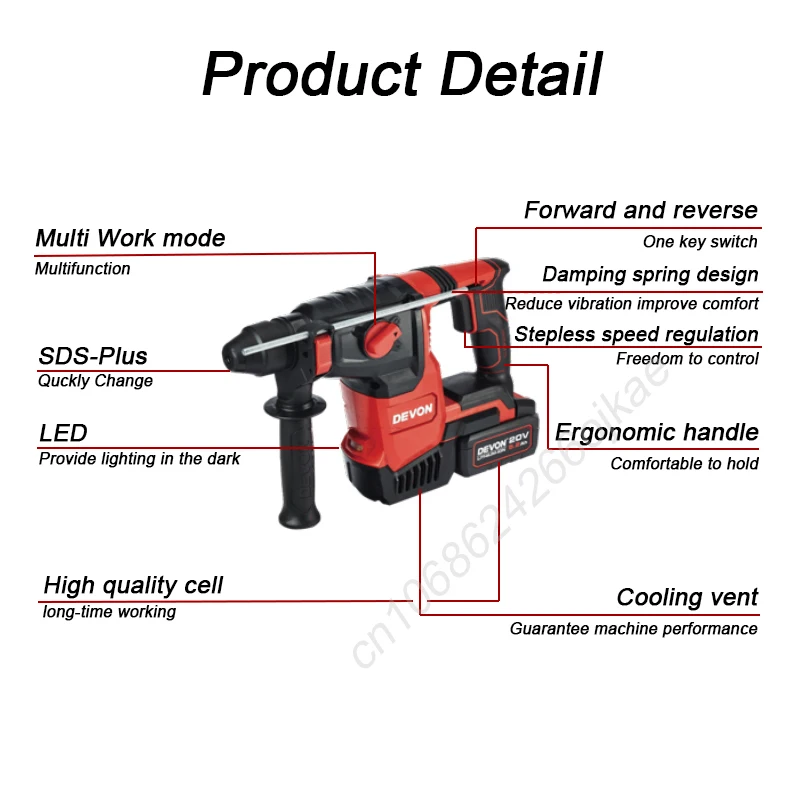 Devon Heavy Duty Cordless Rota - Cordless Rotary Hammer 20V Brushless review and price