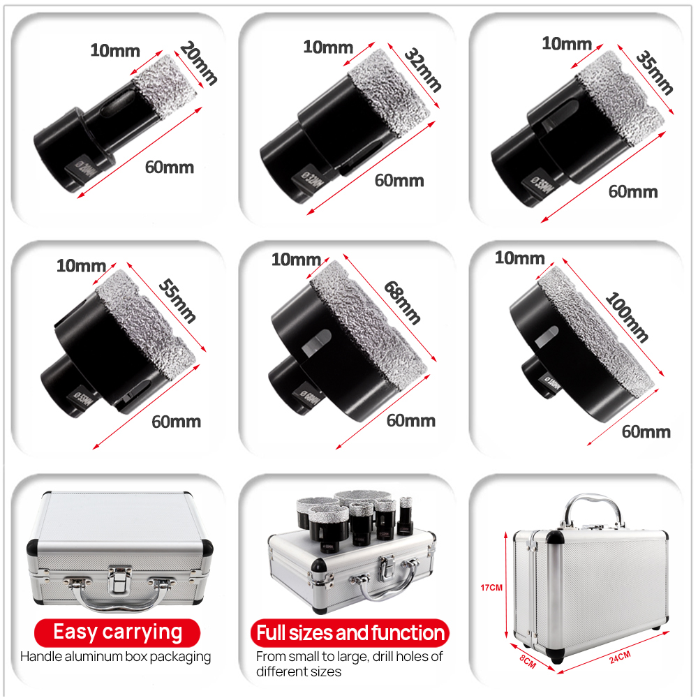 DT-DIATOOL 6pcs Dia 20-100mm D - Core Drill Bit Diamond 100Mm review and price