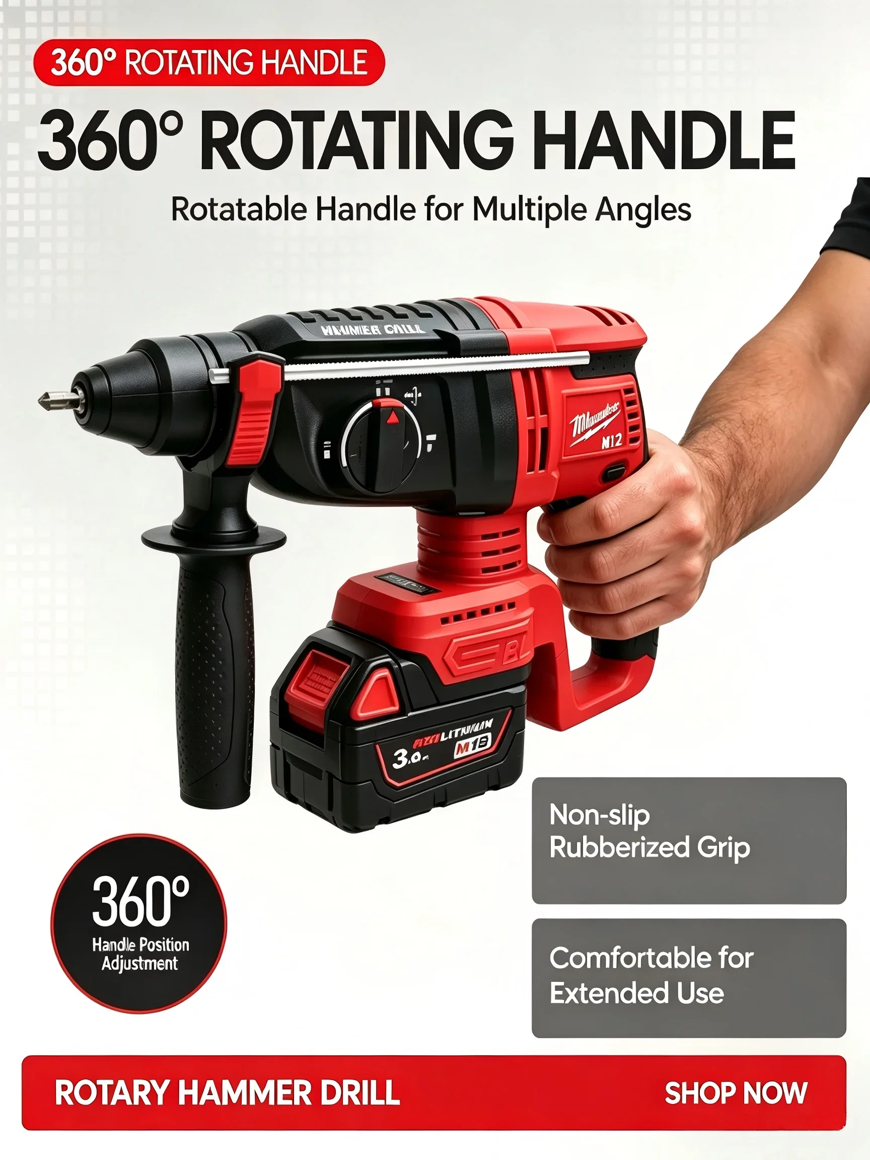 MilwaukeeM12 Cordless Rotary H - Rotary Hammer Drill 26Mm review and price