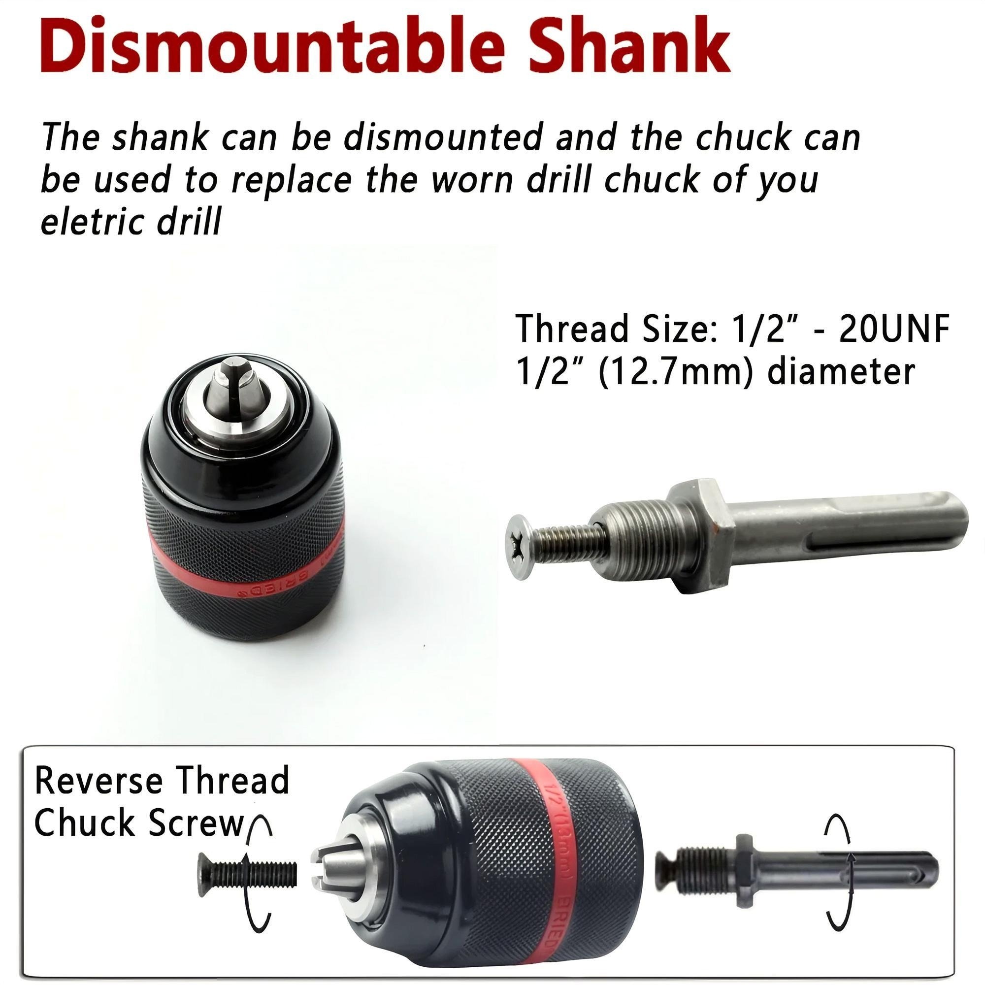 Keyless Drill Chuck Impact Dri - Sds Plus Chuck Adapter review and price