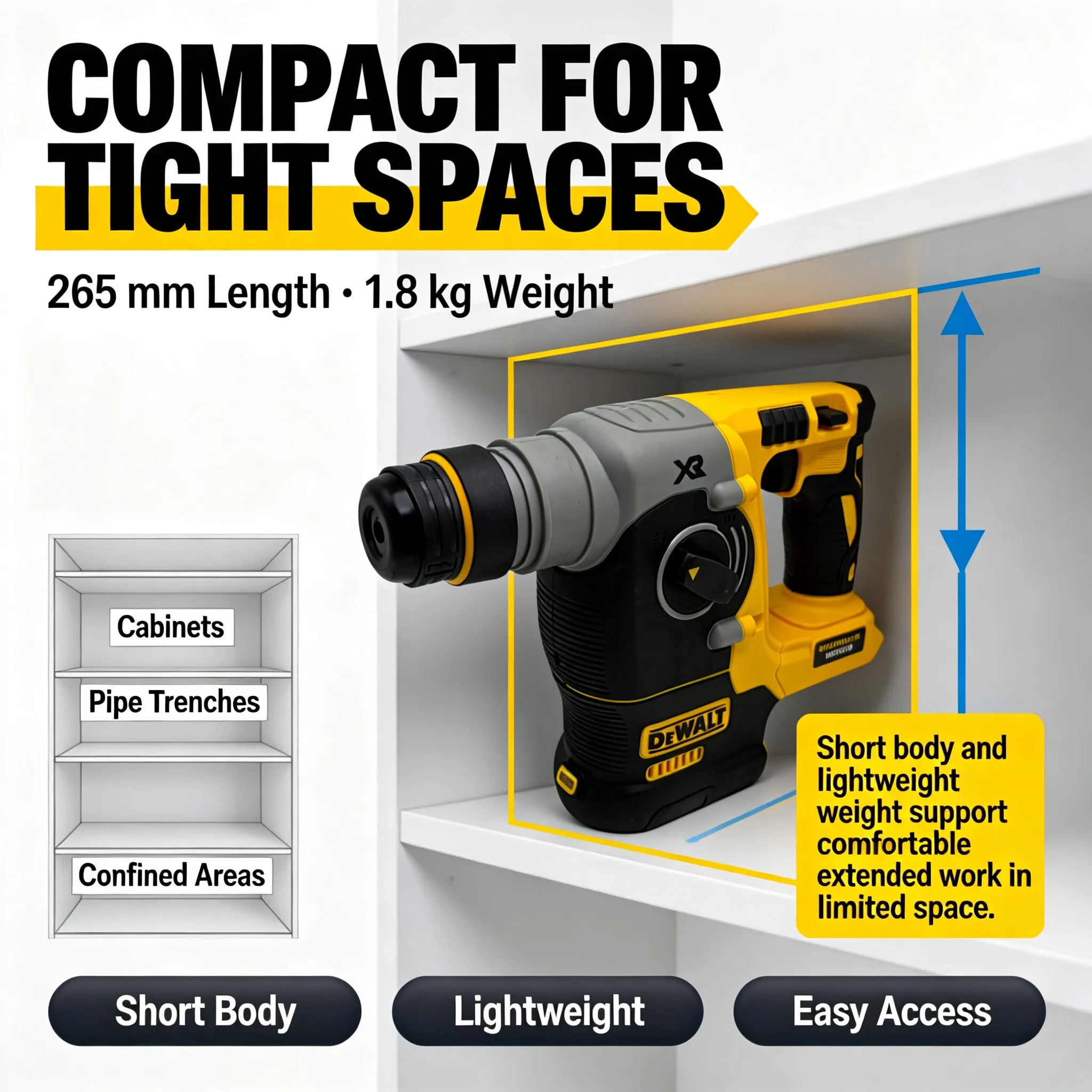 DEWALT 18V/20V MAX Cordless SD - Cordless Rotary Hammer 20V Brushless review and price
