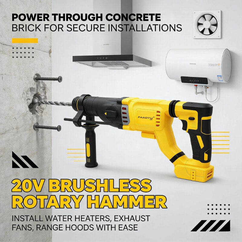 FAAOTU DCH263 20V Brushless Co - Cordless Rotary Hammer 20V Brushless review and price