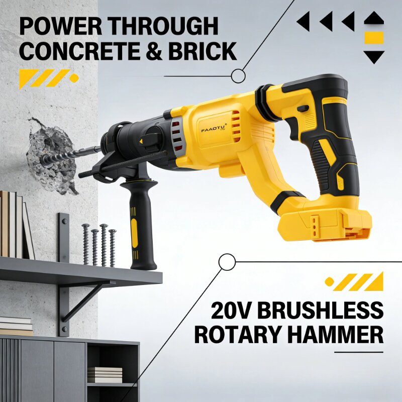 FAAOTU DCH263 20V Brushless Co - Cordless Rotary Hammer 20V Brushless review and price