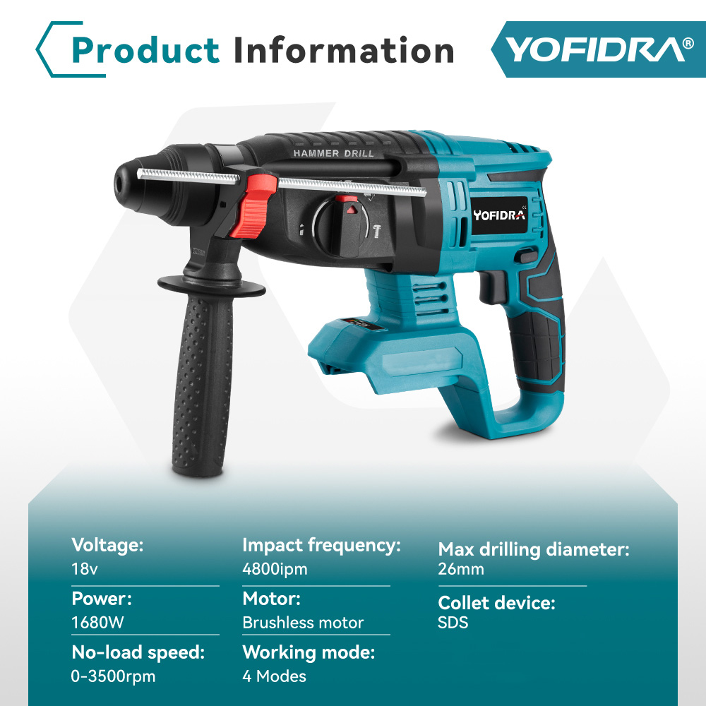 YOFIDRA 26MM Brushless Electri - Rotary Hammer Drill 26Mm review and price