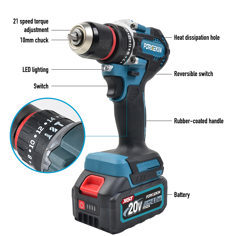 FORGEKIN Cordless Lithium Batt - Cordless Rotary Hammer 20V Brushless review and price